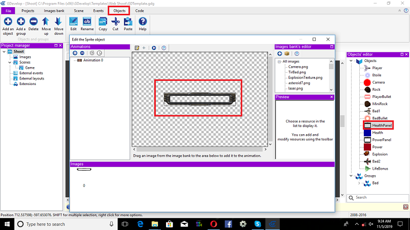 2D Air Force Combat Game Using gdevelop Engine